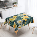 Tropical Plant Printed Waterproof Table Cloth for Kitchen & Restaurant by Axyaa