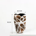 Glass Vase With Irregular Brown Stripes by Axyaa - Geometric Home Decor & Terrarium Accessory