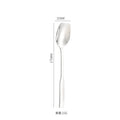 Axyaa Stainless Steel Long Handle Square Spoon Set for Dining and Desserts