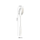 Axyaa Stainless Steel Long Handle Square Spoon Set for Dining and Desserts