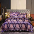 Axyaa Satin Jacquard Embroidered 4-Piece Bedding Set