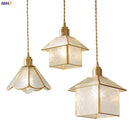 Axyaa Copper Glass LED Pendant Lights: Vintage Nordic Style Hanging Lamp