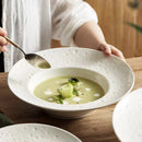Axyaa Western Pasta Ceramic Plate: High Feeling Hotel Plate, French Creative Salad Plate