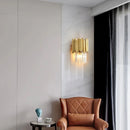 Axyaa Crystal Golden LED Wall Sconce for Bedroom Decor