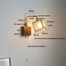 Axyaa Cube Glass LED Wall Lights - Walnut Wood Finish