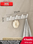 Axyaa Space Aluminum Kitchen and Bathroom Storage Hook Rack
