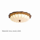 Axyaa Vintage Wood Ceiling Light Chandelier - Retro Fabric Art Deco Mood Light