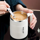 Axyaa Double-layer Insulated Coffee Mug with Folding Spoon