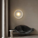Axya Wabi-Sabi Wind Designer Round Wall Lamp: Transparent Bedroom Atmosphere Light