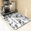 Axyaa Floral Silicone Coasters Set: Non-Slip Kitchen Mats, Flowers Pattern Diatomaceous Earth Placemat