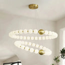 Axyaa Nordic Luxury Living Room LED Chandelier with Pearl Necklace Pendant