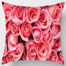 Axyaa Yellow Rose Print Pattern Cushion Cover for Home Decor