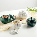 Axyaa Ceramic Pumpkin Soup Bowl with Lid for Kitchen Desserts and Stews