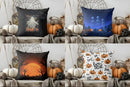 Axyaa Halloween Ghost & Pumpkins Pillow Cover for Sofa Bedroom Car