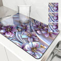 Axyaa Flower Kitchen Absorbent Mat - Quick Dry Dish Drying & Bathroom Drain Pad