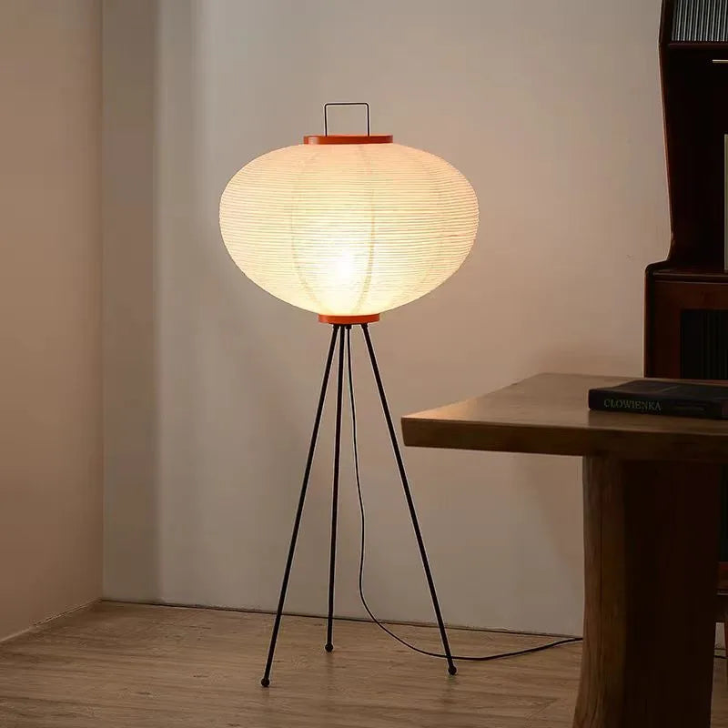 Axyaa Rice Paper Floor Lamp Tripod Standing Light for Living Room Bedroom