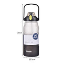 Axyaa 2L Sports Water Bottle with Straw - Portable Frosted Plastic Space Cup