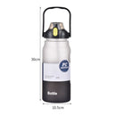 Axyaa Large Capacity Sports Water Bottle with Straw - Portable Frosted Plastic Space Cup