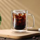 Axyaa Double Wall Glass Coffee Cup Handle Drinkware High Borosilicate Heat-resistant