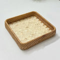 Axyaa Rattan Storage Tray for Snacks, Fruits, Bread, and Sundries Organizing