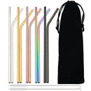 Axyaa Stainless Steel Straw Set - Mixed Colors, Reusable Drinking Straws