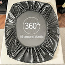 Axyaa Silk Satin King Fitted Sheet Set with Elastic Band - Soft & Silky Bed Cover