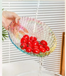 Axyaa Glass Fruit Tray for Living Room Coffee Table - High-End Snack Tray