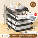 Axyaa Stackable Tray Desk Organizer & Holder for Paper Letter Accessories Black Office Home School