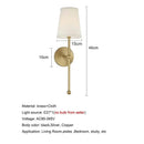 Axyaa Nordic Fabric Wall Light for Bedroom and Living Room