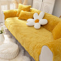 Axyaa Milk Velvet Sofa Cover Plush Winter Seat Protector Slipcover