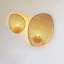Axyaa Rattan Weaving Wall Lamp Wabi Sabi Vintage Style Wall Light for Home and Hospitality