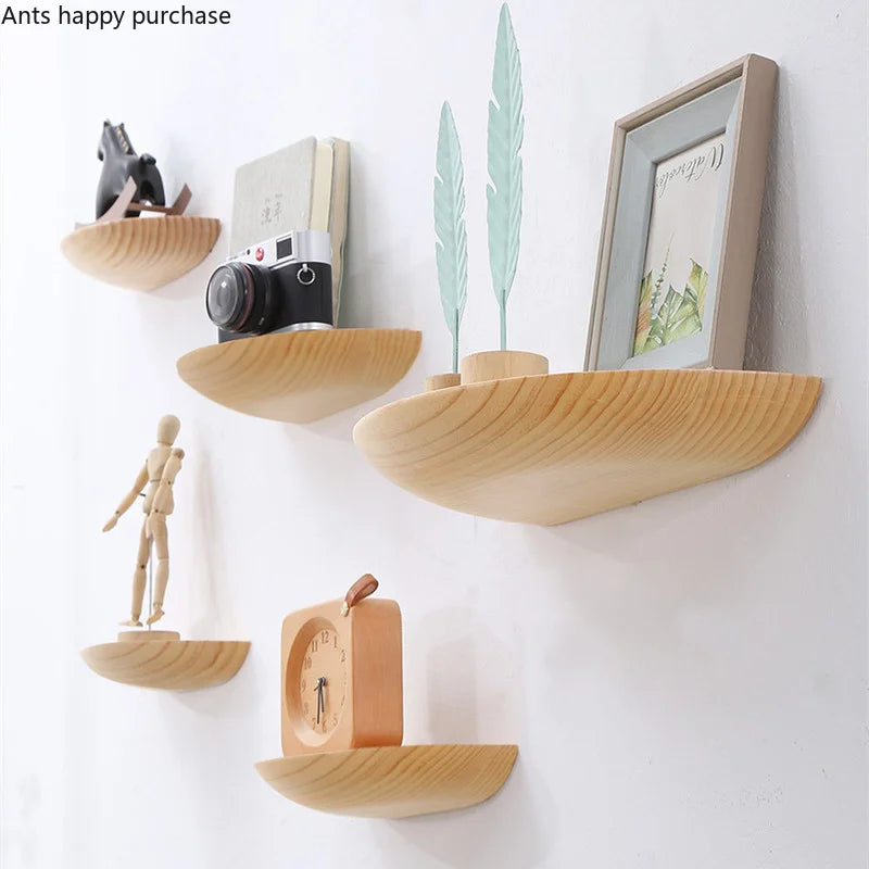 Axya Wooden Wall Shelf Storage Rack Display Stand Organizer Shelf