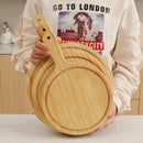 Axyaa Pine Wood Pizza Cutting Board with Handle