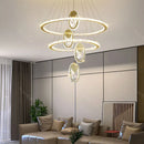 Axyaa Crystal Chandelier Stair Pendant Lamp Living Room Interior Lighting