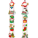Axyaa Christmas Door Hanging Banner Santa Claus Snowman Xmas Front Door Ornament