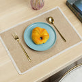 Axyaa Green Lace Edge Dining Table Mats - Set of 6