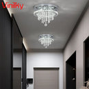 Axyaa Crystal LED Ceiling Chandelier for Kitchen Living Room Chrome Lighting