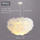 Axyaa Feather Pendant Lamp: Nordic Modern, Romantic, and Creative Bedroom Lighting