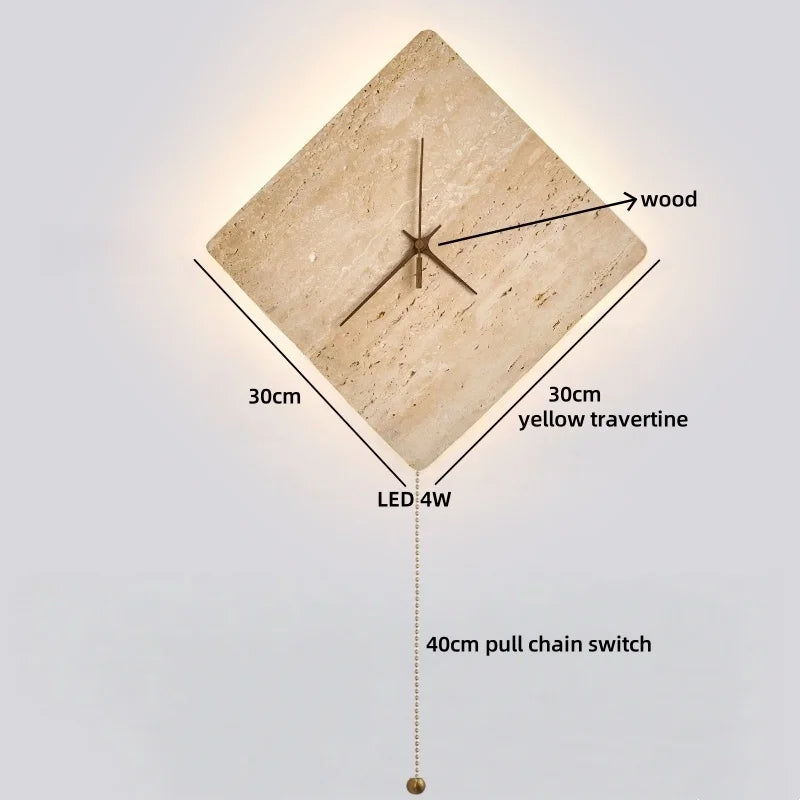 Axyaa LED Wall Clock Yellow Stone Light for Modern Nordic Decor