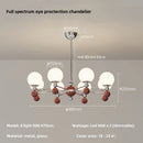 Axyaa Chrome Glass Chandelier: Modern Full Spectrum LED Pendant Light for Healthy Eye Protection