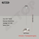 Axyaa Glass LED Pendant Lights, 20cm Diameter for Modern Home Decor