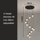 Axyaa Crystal Stair Chandelier Ceiling Lamp LED Chandeliers for Living Room