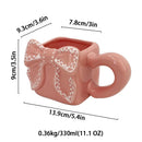 Axyaa Floral Bow Ceramic Coffee Cup - Exquisite 3D Design, Perfect for Tea or Milk