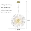 Axyaa Nordic Dandelion Chandelier Gold/Chrome Crystals Pendant Lights Bar Lamp