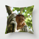 Axyaa Monkey Raccoon Pillow Cover - Wild Animal Print Sofa Decor Case