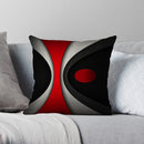 Axyaa Red Black Abstract Cushion Cover Plush Pillow for Home Decor