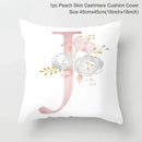 Axyaa Pink Letterwork Cushion Cover 45*45cm, Wedding Party Decor, Elegant Wedding Pillow