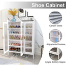 Axyaa 5-Tier Metal Shoe Storage Cabinet with 3 Doors - Closet Organizer