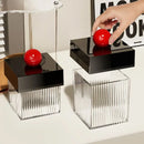 Acrylic Cotton Ball & Swab Holder by Axyaa - Vanity Organizer Canister Jar
