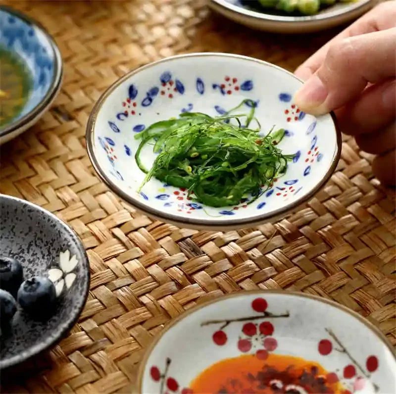 Axya Ceramic Sushi Dishes & Soy Sauce Saucers Set